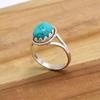 Кольцо из стерлингового серебра 925 пробы с бирюзой, драгоценный камень Фироза, женское кольцо ручной работы в стиле бохо, ювелирные изделия