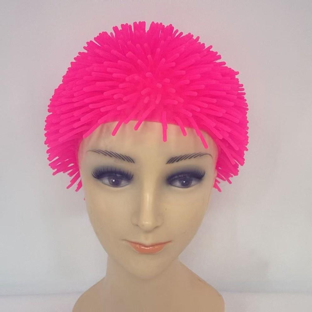 Soft Rubber Long Hair Head Cover Funny Portable Party Hat Gifts Colorful Head Cover