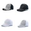 Glittering Women Baseball Hat Long Brimmed Hat Rhinestones Baseball Cap Teens Girl Sunproof PeakCap High Bun Ponycap