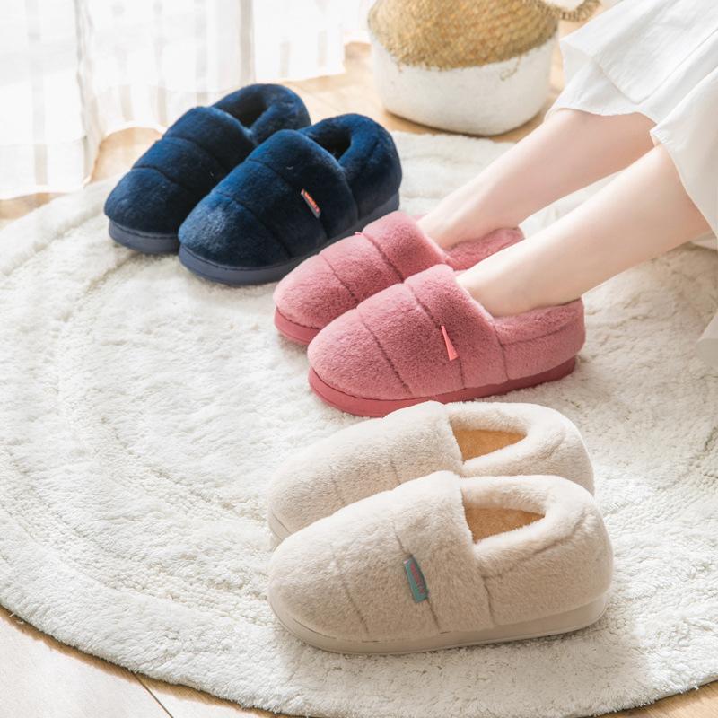 Female And Male Couple Autunmn And Winter Slippers Men Plush Cotton Slipper Shoes Women Home Indoor Warm Slides Women Shoes