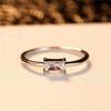 Fashion Silver/Yellow/Rose Gold Color Rectangle Cut White Stone Rings Princess Wedding Claw Rings Size 6-10