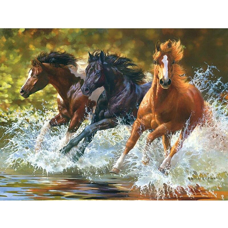 Horse DIY 5D Diamond Painting Full Round Drill Mosaic Animal Diamond Embroidery Cross Stitch Kits Home Decor