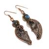 Labradorite 999 Copper Wire Wrapped Earrings, Handmade Gemstone Earrings Jewelry, Gifts For Wife Brand New Earrings