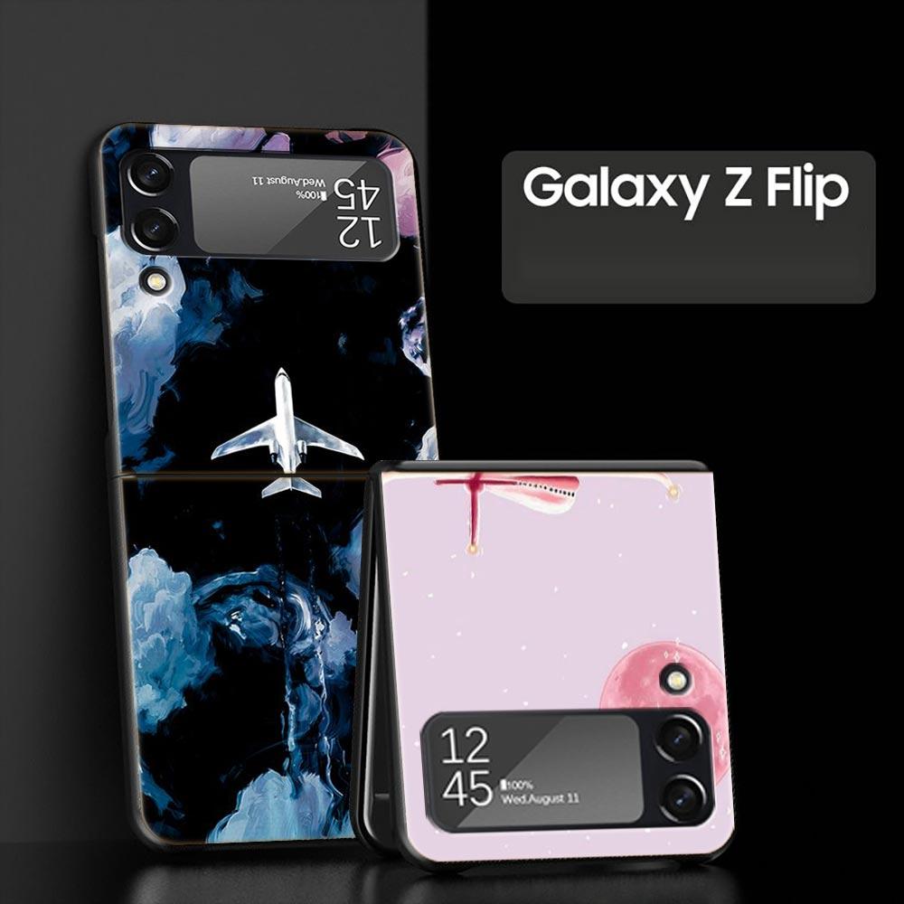 Чехол для телефона Z Flip 4 для Samsung Galaxy Z Flip 3 5G ZFlip3 Flip3 zflip Flip4, черный жесткий чехол для ПК, чехол для самолета с картой мира, дорожный чехол