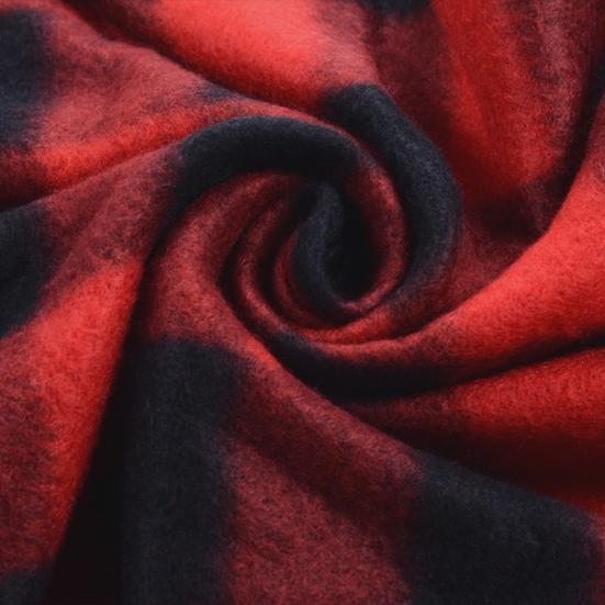 Adult Scarf Double-Sided Velvet Soft Plaid Pattern Autumn Winter Scarf with Tassel Men Women Warm Shawl