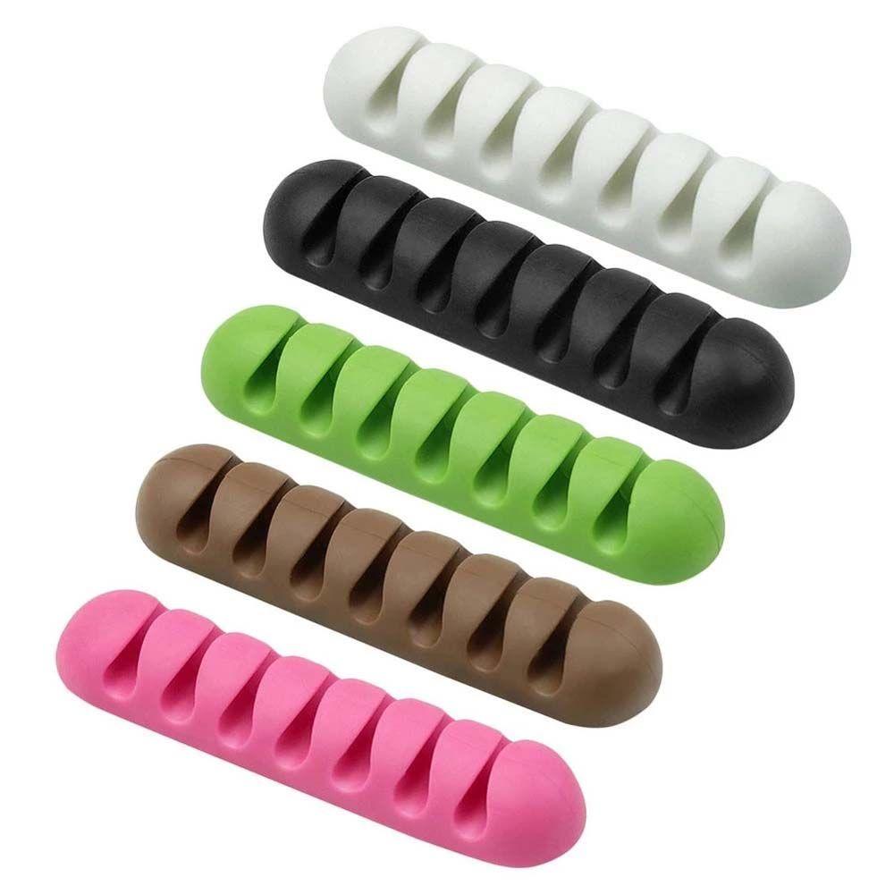 Cord Holder Headphone Cable Clip Phone Line 7 Holes Wire Winder USB Cable Organizer Cable Clamp