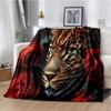 Plush Fleece Beast Animal Roses and Leopard Cheetah Throw Blanket Home Bedroom Bed Sofa Picnic Travel Cover Kid Soft Blanket
