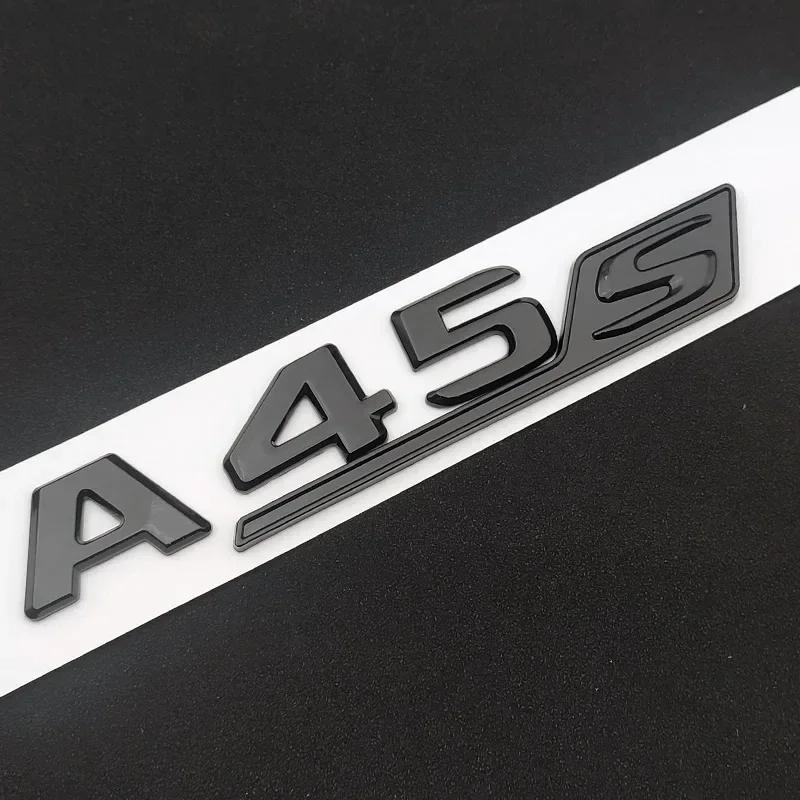 CTMMV1 Car Stickers 3D Chrome Black Red Car Trunk Letters Decal Sticker For Mercedes Benz A45 AMG W177 W176 A45S Logo Auto Accessories