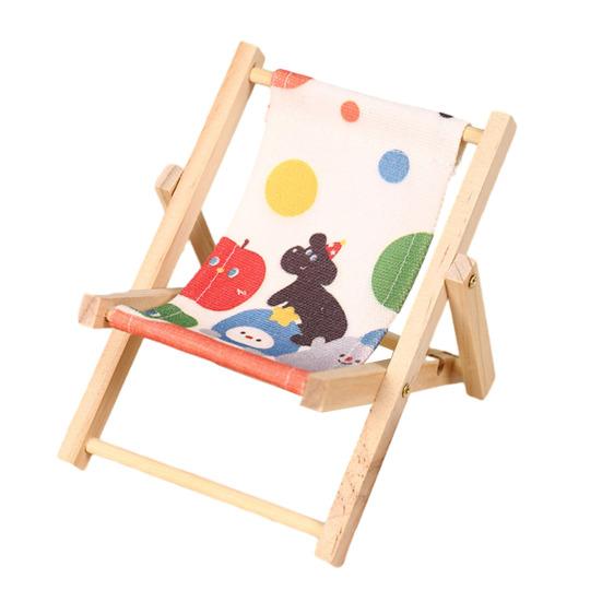 Подставка для телефона Yousheng Конструкция из массива дерева и холста Дизайн мини-шезлонга Регулируемый под разными углами держатель для телефона Настольное украшение