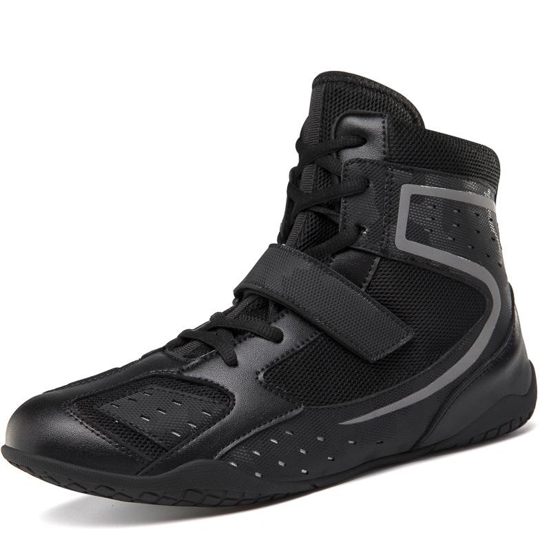 Fitness Boxing Training Shoes Men High-top Boxing Wrestling Fighting Shoes