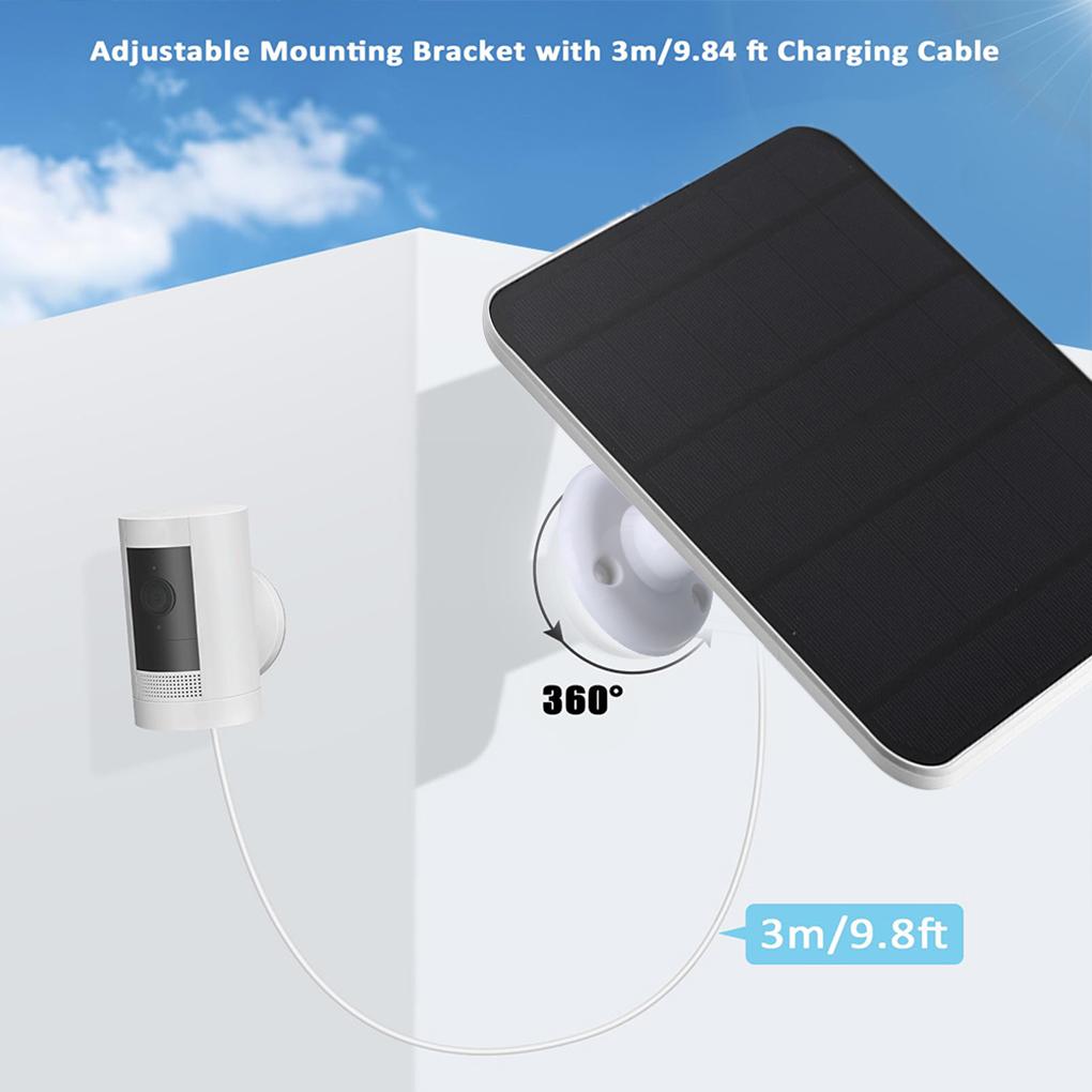 Солнечное зарядное устройство для камеры Ring Stick Up Cam Outdoor Cam Комплект панелей для крепления с зарядным стиком Солнечное Солнечное для Ring Up Cam