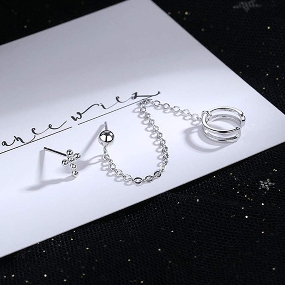 Модные Панк Креативные Асимметричные Серьги-клипсы с Кисточками и Цепочками, Серьги-каффы на Мочку Уха