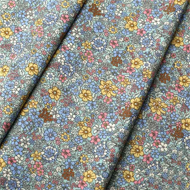 Fresh Printed Light and Thin Skin Friendly Handmade DIY Rich Colors Pure Cotton Floral Print Poplin Fabric Fabric Breathable