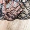 Черное жаккардовое кружево шириной 16 см для DIY платья с рукавами-колоколами для банкета и сексуальной пижамы
