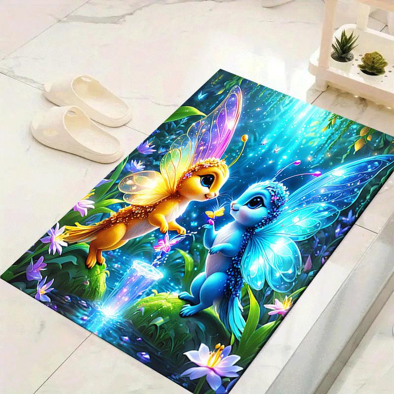 1pc Dreamy elf Print, Design Indoor Area Rug, Soft, Anti-Slip, and Durable Gaming Room Decor for Bedroom, Living Room, and Exercise Rugs, Pe