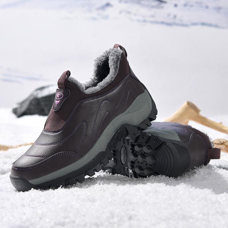 Модные новые зимние мужские ботинки для отдыха на открытом воздухе, теплые плюшевые ботинки для ходьбы, мужские мокасины, офисная обувь для походов, нескользящие резиновые мужские рабочие ботинки