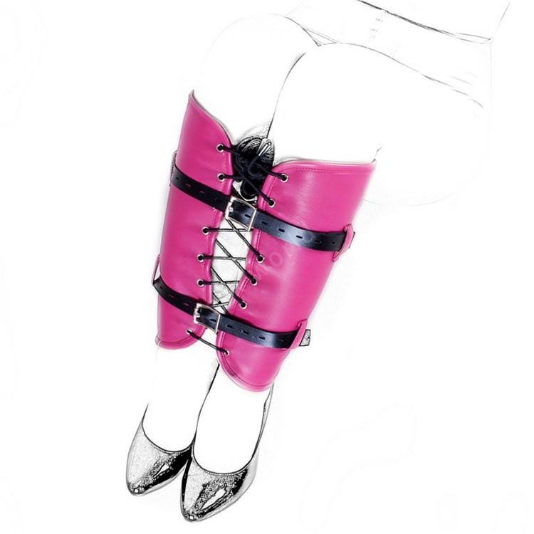 BDSM Bondage Leg/Arm Binder,Behind Back Straight Jacket,SM Leather Armbinder Restraint Slave Lockable Glove With Shoulder