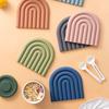 Радужный силиконовый коврик для стола Coaster Multifunctional Pot Holders For Kitchen Heat Resistant Pan Dispenser Placemat