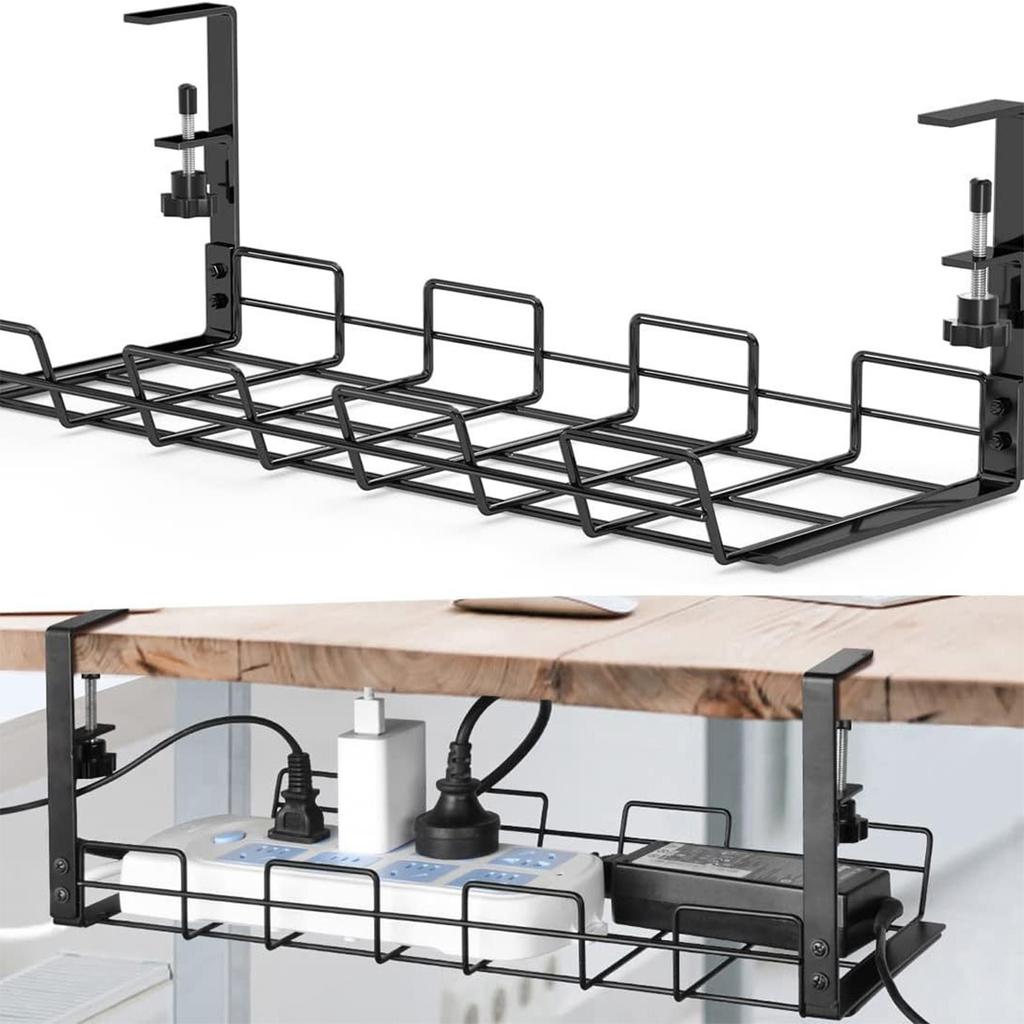 Лоток для прокладки кабелей под столом, настольный органайзер для кабелей без сверления, органайзер для кабелей в ящике для прокладки кабелей на столе.