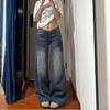 Low Waist Fashionable Comfortable Versatile Large Size Jeans Women's Autumn Thin Loose Wide Leg Straight 100 Trousers Jeans for Women Long Denim Pants