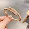 ZAKOL Luxury Shiny AAA Cubic Zirconia Snake Bone Bangles Female Sliver Color Wedding Party Cuff Bracelet for Women
