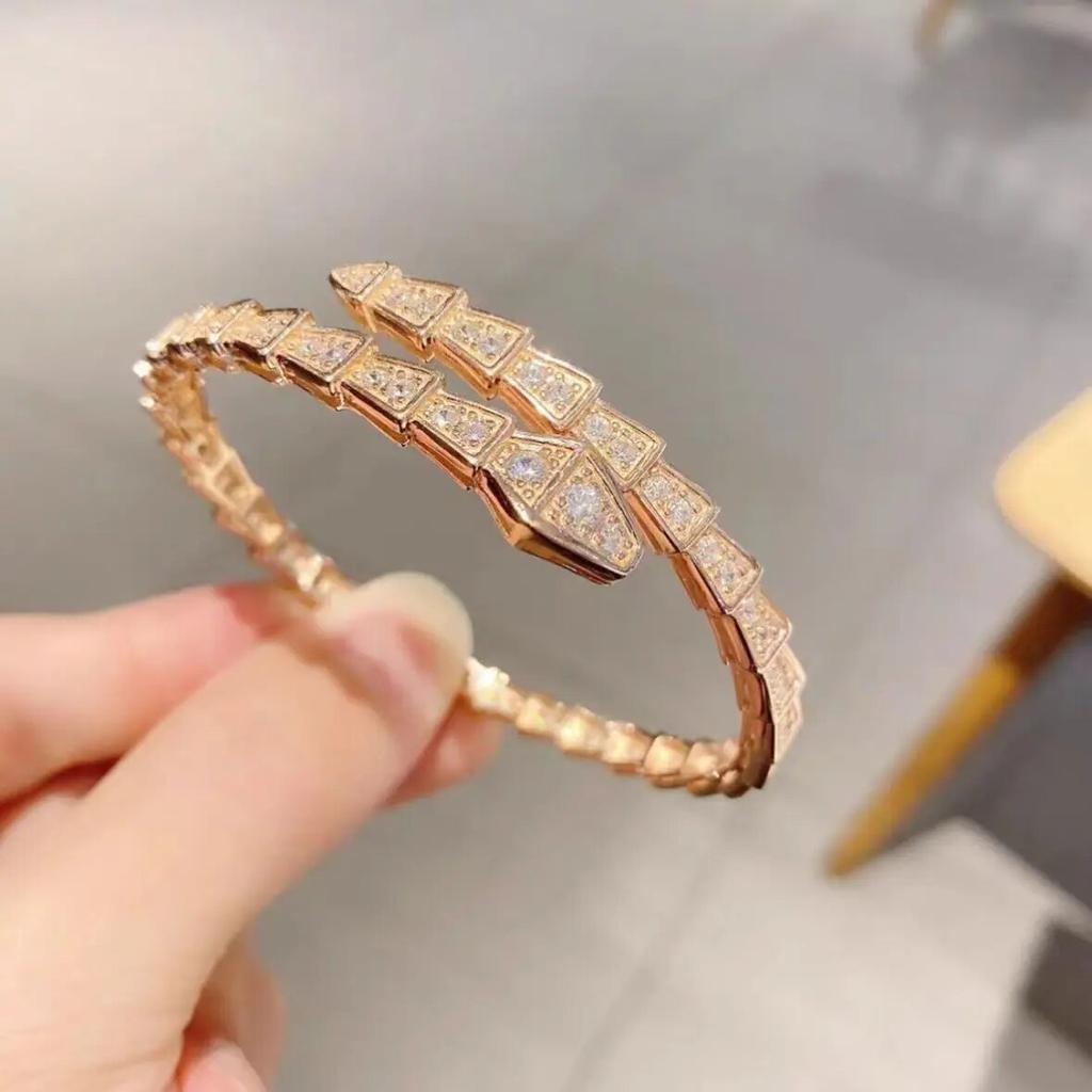 ZAKOL Luxury Shiny AAA Cubic Zirconia Snake Bone Bangles Female Sliver Color Wedding Party Cuff Bracelet for Women