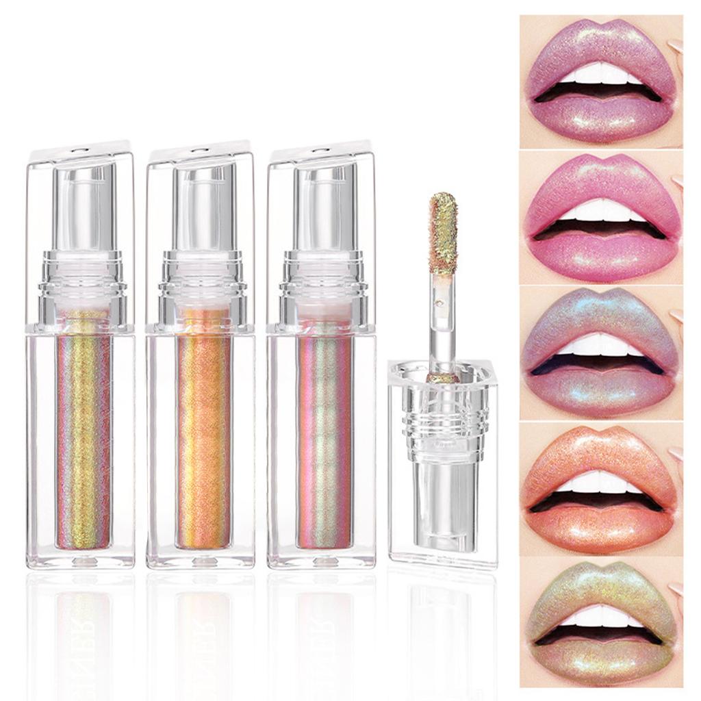 Блестящая жидкая губная помада-хамелеон с бриллиантовым мерцанием, металлический блеск для губ, стойкая водостойкая блестящая губная помада для женщин и девушек, сияние для лица и глаз