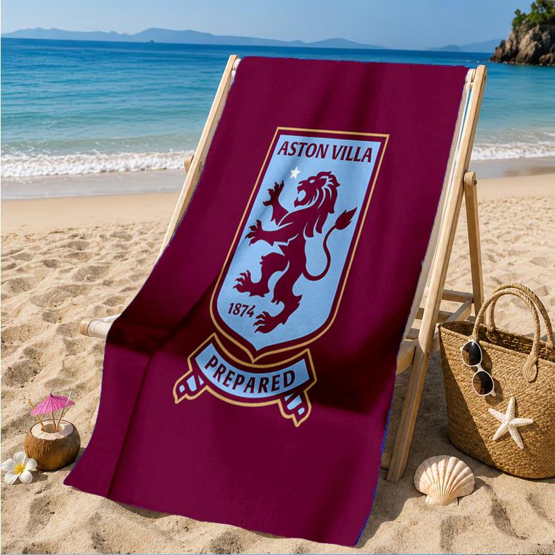 Aston Football Club Printed Microfiber Beach Towel, Soft And Absorbent, Quick-Dry, Ideal for Summer Travel, Beach Essential, Swimming Pool