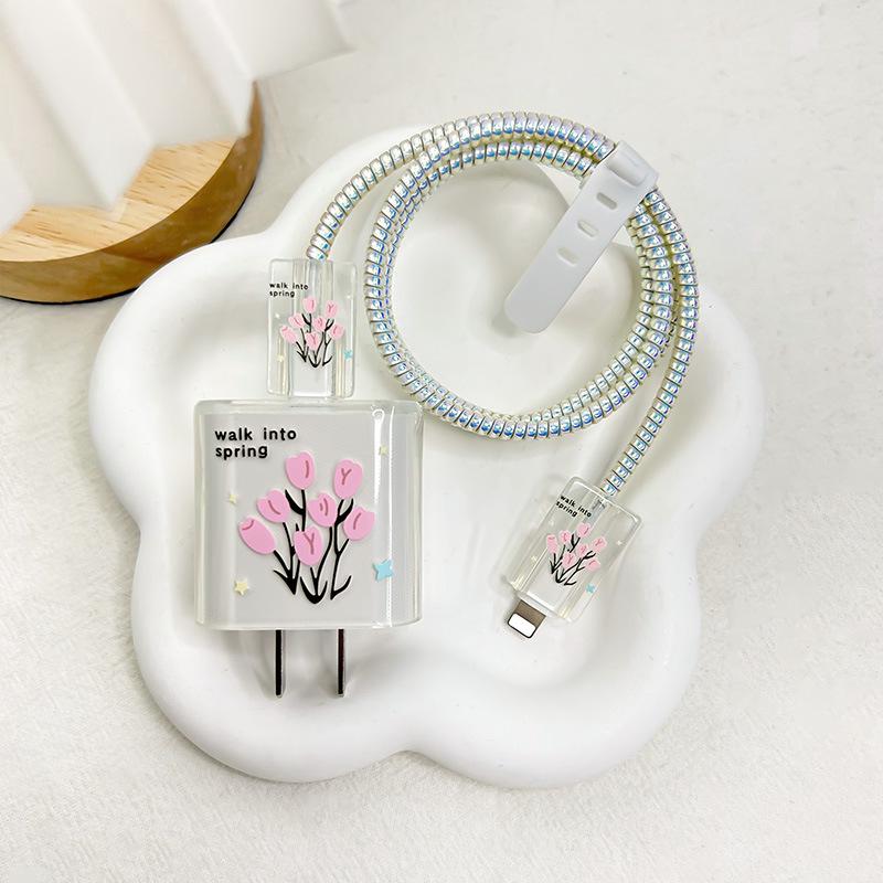 Прозрачный защитный чехол для зарядных устройств Apple 20 Вт/18 Вт и 15-дюймового кабеля передачи данных