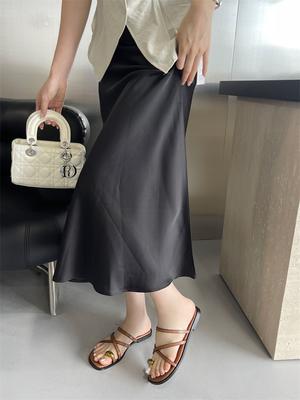 2025 новые шлепанцы с плоским носком женская обувь