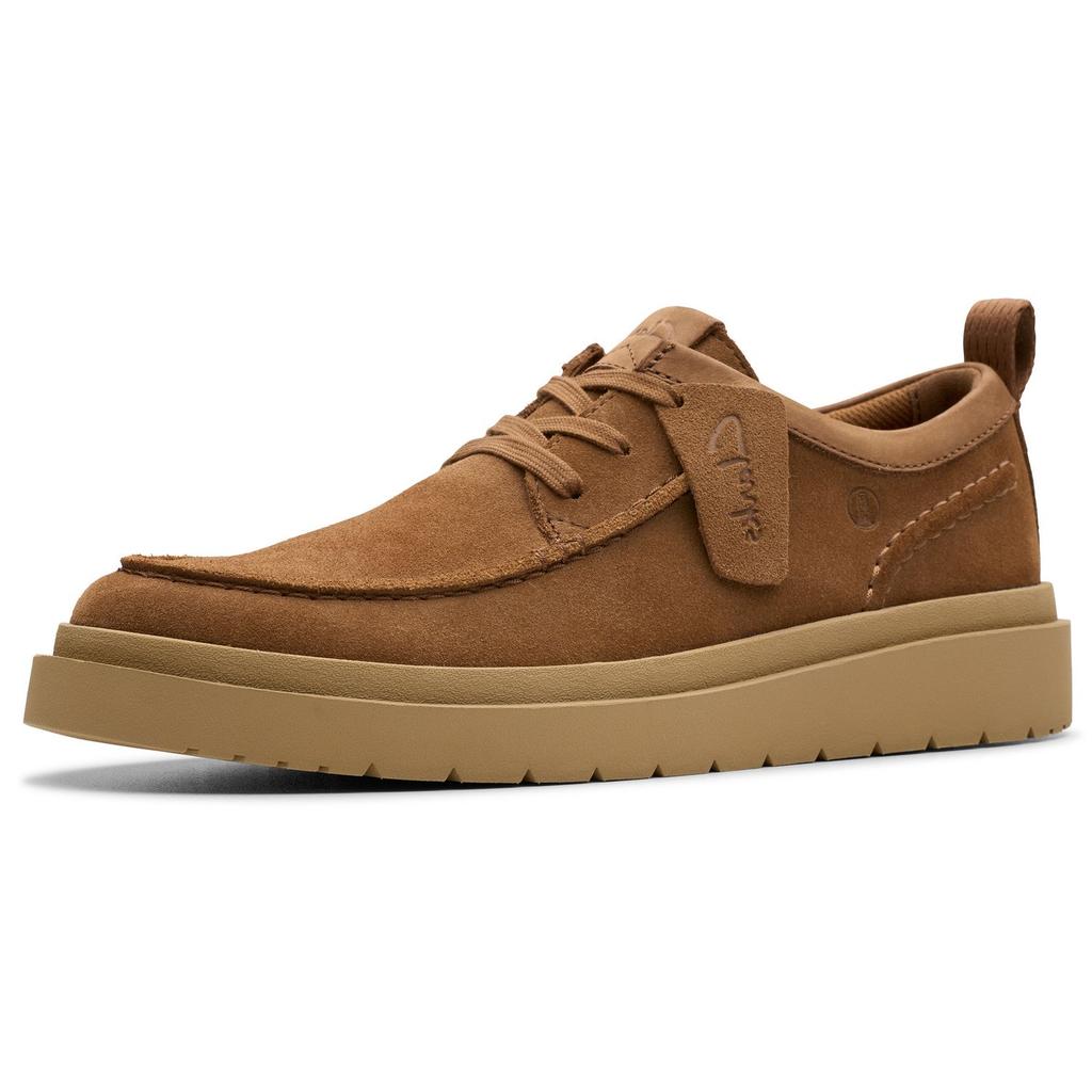 Clarks Кожаные Модные Удобные Универсальные Ретро Повседневная Обувь Мужская кроссовка Темно-Коричневый 261808657