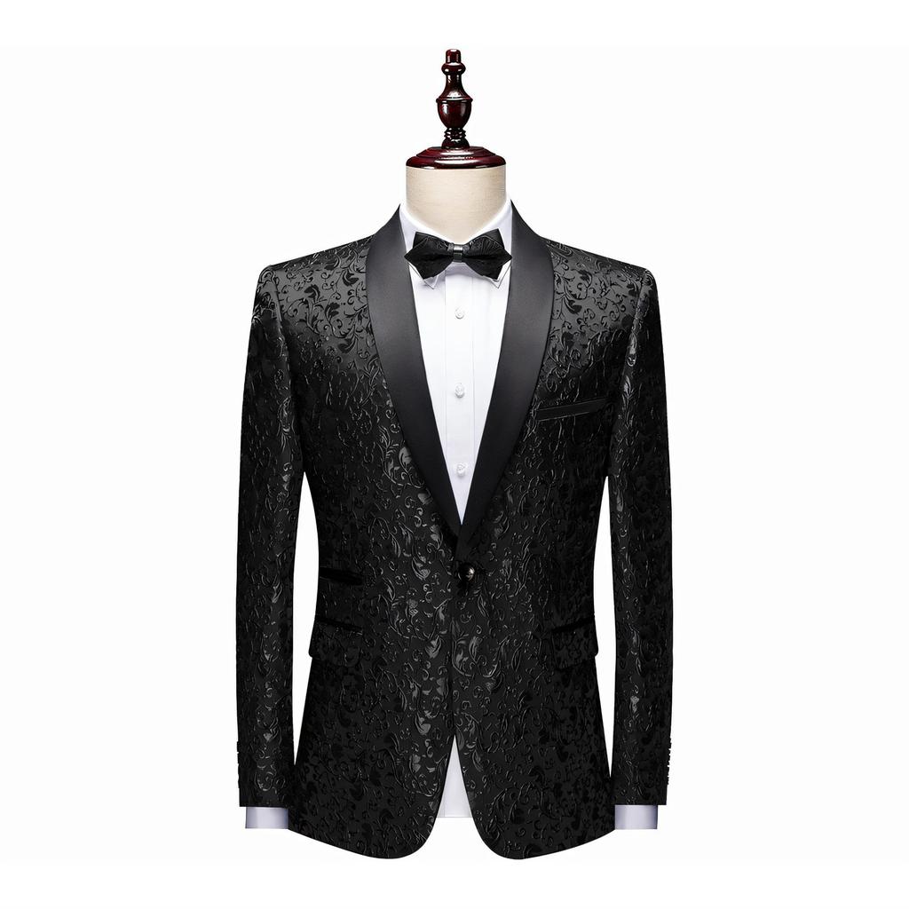 Мужские пиджаки жаккардовый костюм многоцветный тонкий выпускной свадебный сценический костюм