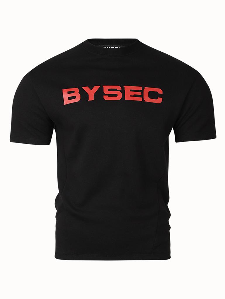 BYSEC Идеальная двусторонняя красная логотип Мускулистый крой Короткий рукав Футболка_2 Цвета