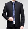 Spring and Autumn New Business Casual Men's Stand Collar Jacket Middle-aged Loose Dad's Large Size Jacket Thin Top