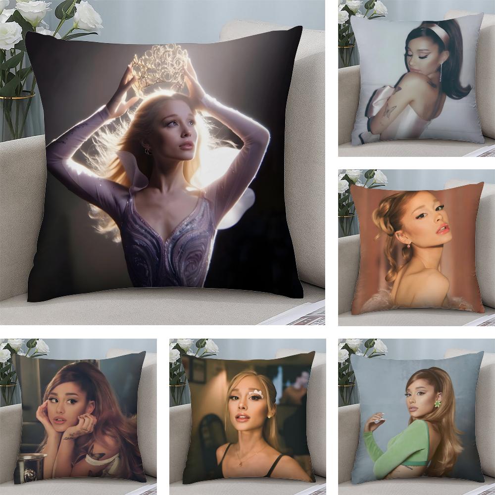 AAriana GrandeE Singer Cushion Cover Plush Fabric Soft DoubleSided Printed Sofa Warm Winter Home Child Gift Pillow Case