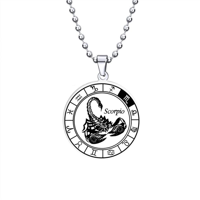 12 созвездий из нержавеющей стали цепочка скорпион ожерелье для женщин/мужчин серебряное ожерелье ювелирные изделия MIT