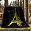 1pc Eiffel Tower Print Outdoor Soft Polyester Flannel Throw Blanket Versatile for All Seasons , Soft , Cozy , Warm All Season Quilted Throw ,