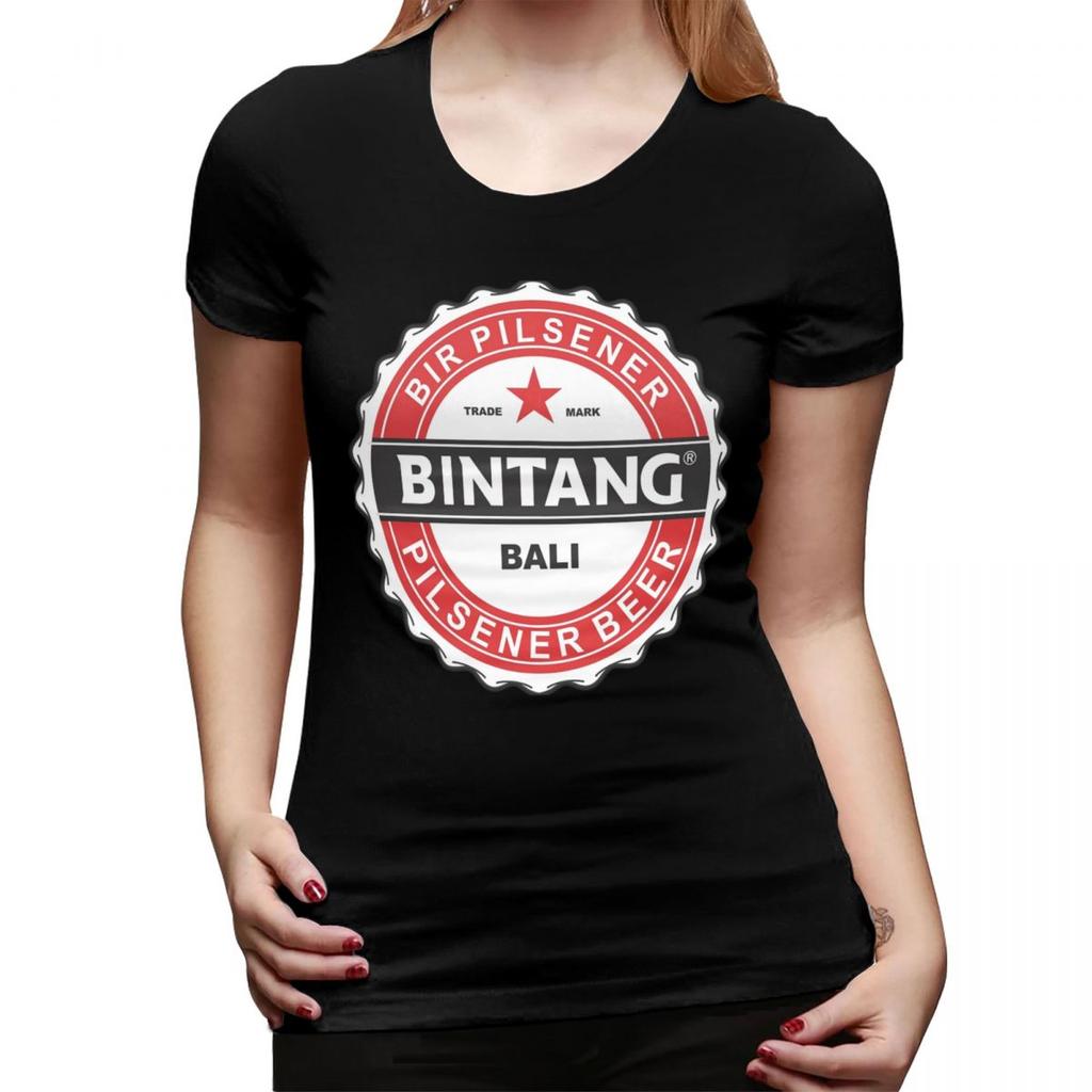 BINTANG BALI TShirt for Women Round Neck Streetwear T Shirts Womens Short Sleeve Summer Clothes Tops