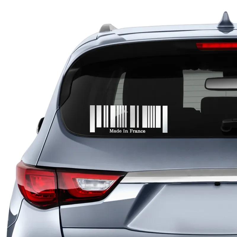 Made in France Flag Bar Code Car Stickers PVC Decal For Mini Cooper R55 R56 F54 F56 Nissan Navara NP300 Qashqai Juke Universal