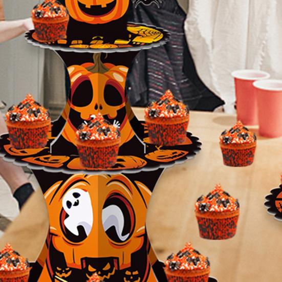 Хэллоуин многоярусная шляпа призрак бумажный лоток декор ведьма торт тыква украшение торта башня десертная стойка композиция тыква