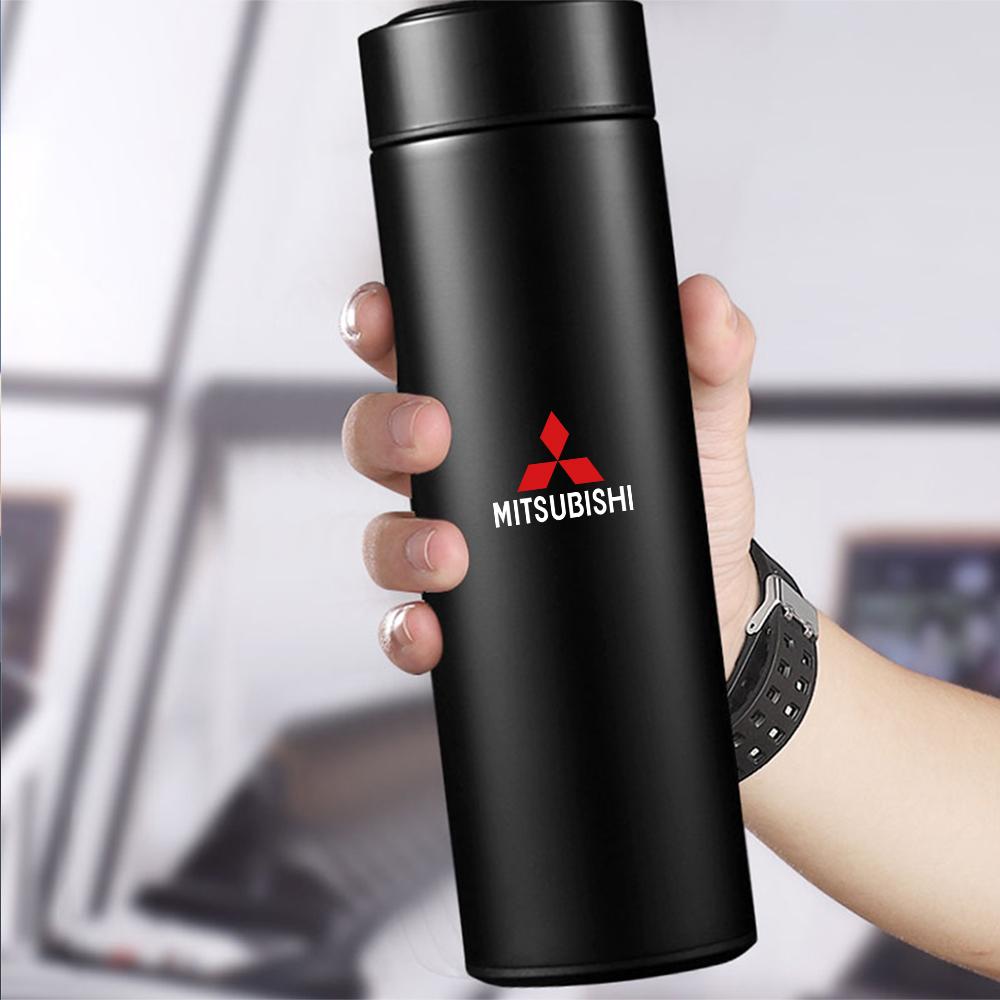 Car Smart Thermos Mug Water Bottle Cup Auto Accessories For Mitsubishi Space Star Lancer 9 Outlander Xl Eclipse Cross Asx Pajero