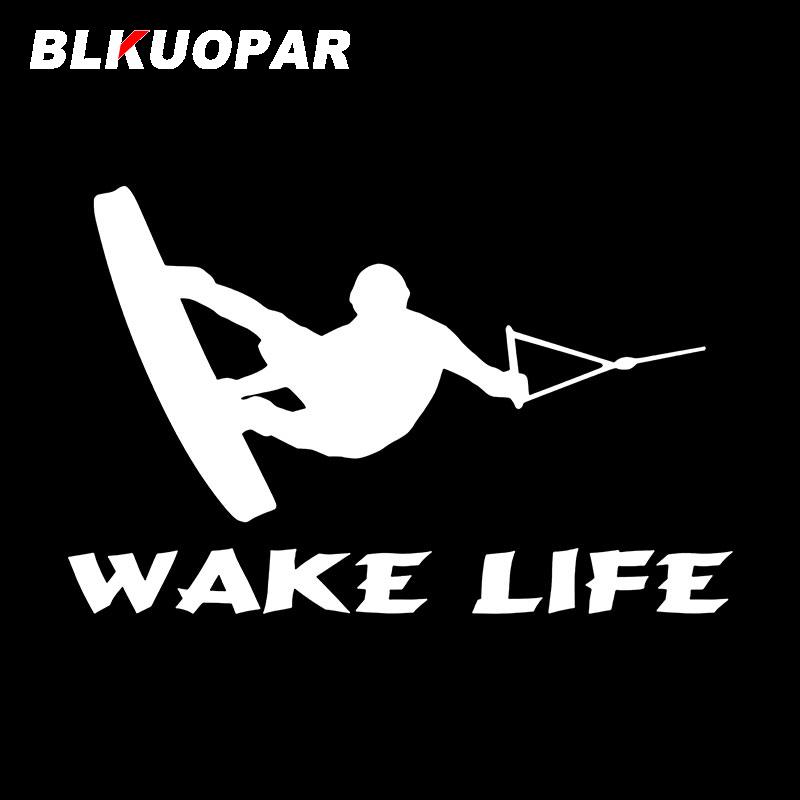 BLKUOPAR Wake Life Kite Surfing Car Stickers Individual Sports Decal Waterproof Die Cut Refrigerator Caravan Car Styling
