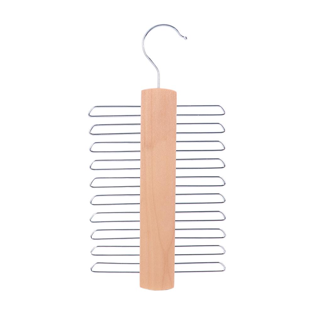 Double Tie Rack Wooden Scarf Hook Multifunctional Tie Hanger Wardrobe