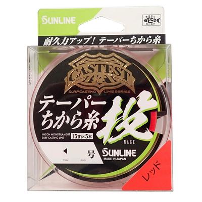 SUNLINE CASTEST Коническая Нейлоновая Красная Леска, 75м, #3-8,