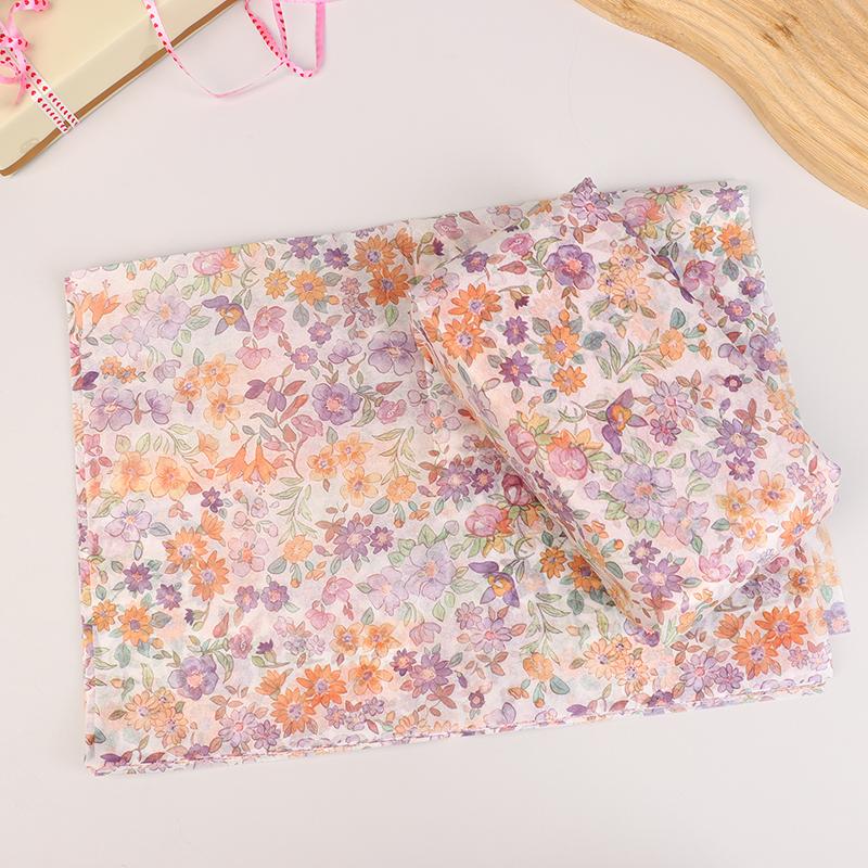 10Pcs Purple Floral Paper Hand-Kneaded Paper Cotton Paper Bouquet Flower Wrapping Paper Flower Wrapping Paper Cake Baking Gift