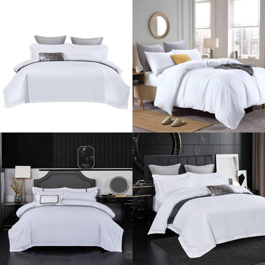 Чисто Белый Простыня На резинке Пододеяльник Наволочка Набор из четырех предметов для использования в спальнях