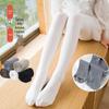 Girls' Spring & Autumn Solid Color Twisted Leggings with Step-on Cotton Dance Socks