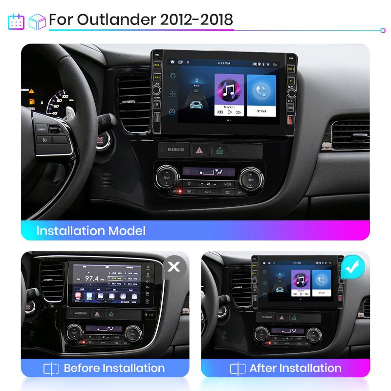 8-дюймовый автомобильный радиоприемник на базе Android, мультимедийный видеоплеер для Mitsubishi Outlander 2012-2018 с кнопкой WiFi BT 2 Din 1 + 32 ГБ