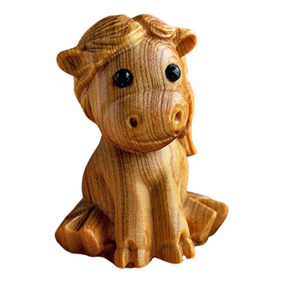 Yousheng Zodiac Animal Figurine Handcrafted Wood Chinese Zodiac Signs Multifunctional Mini Zodiac Table Decoration Gift for Zodiac Enthusiasts