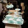 "Light Luxury Premium Sense" Bone China Coffee Cup Set Simple And Fashion Ceramic Flower Tea Cup Saucer Tea Pot Household